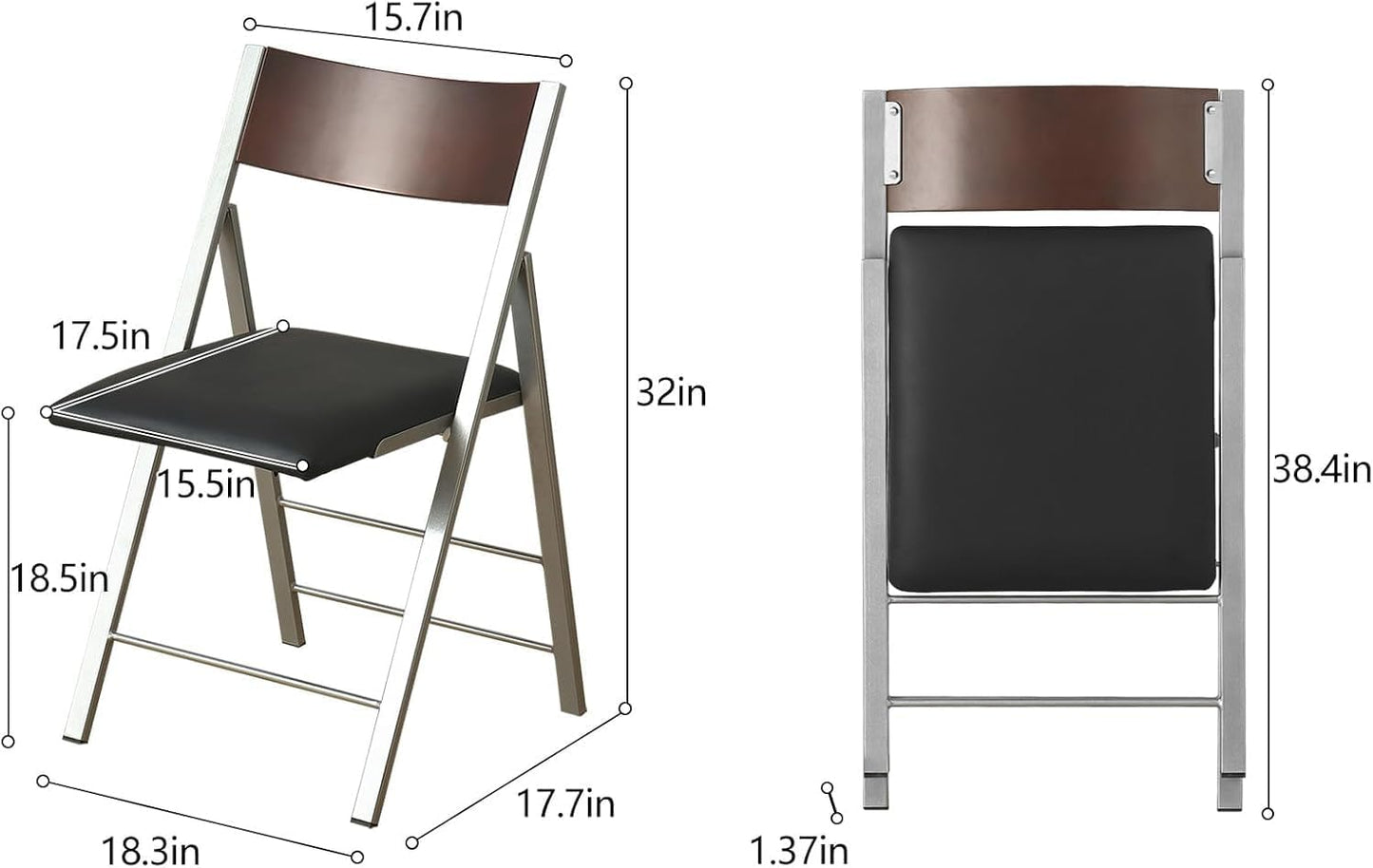 Folding Chairs with Cushion 2 Pack