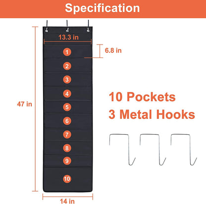 HAOHAN 10 Pockets Over Door Hanging Wall File Organizer