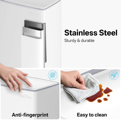 mVm Kitchen Trash Can, 10.6 Gal/ 40L White Trash Can