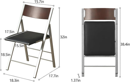 Folding Chairs with Cushion 2 Pack