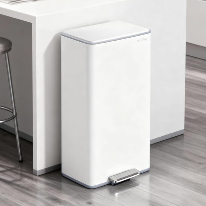 mVm Kitchen Trash Can, 10.6 Gal/ 40L White Trash Can