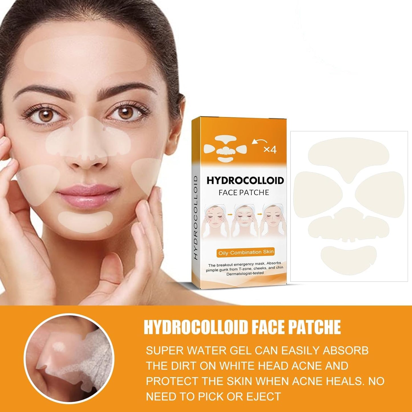 40Pcs Hydrocolloid Acne Patches Full-Face