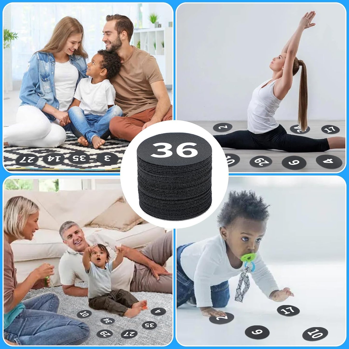 36PCS Black Carpet Spots Marker