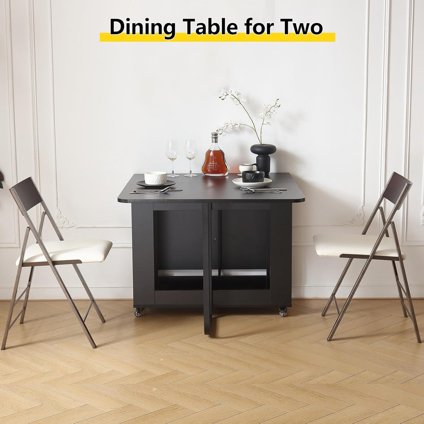 Folding Dining Room Table for 4/6 with 35.4" Extra Wide Space