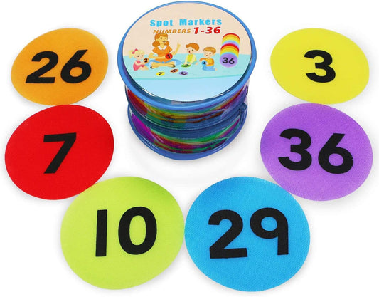 Carpet Spot Markers with Numbers 1-36