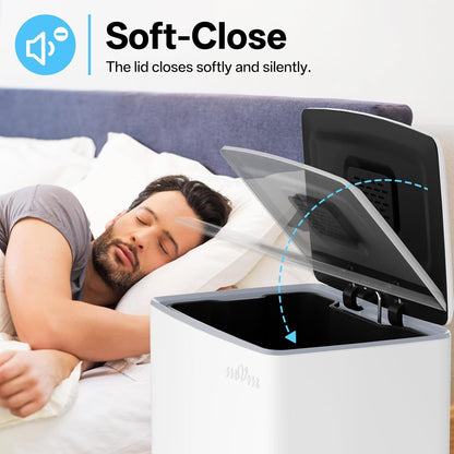 mVm Kitchen Trash Can, 10.6 Gal/ 40L White Trash Can