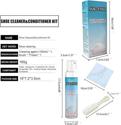 Q.Z.Art Shoe Cleaner Foam with Brush and Towel