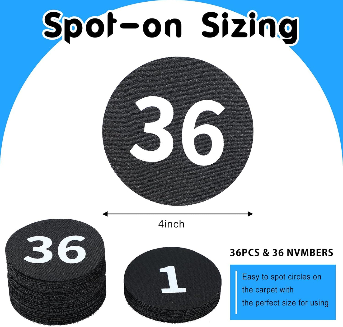 36PCS Black Carpet Spots Marker