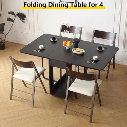 Folding Dining Room Table for 4/6 with 35.4" Extra Wide Space