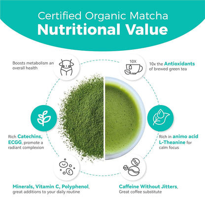 Emerail Organic Matcha Powder, USDA-Certified 70g / 2.5oz