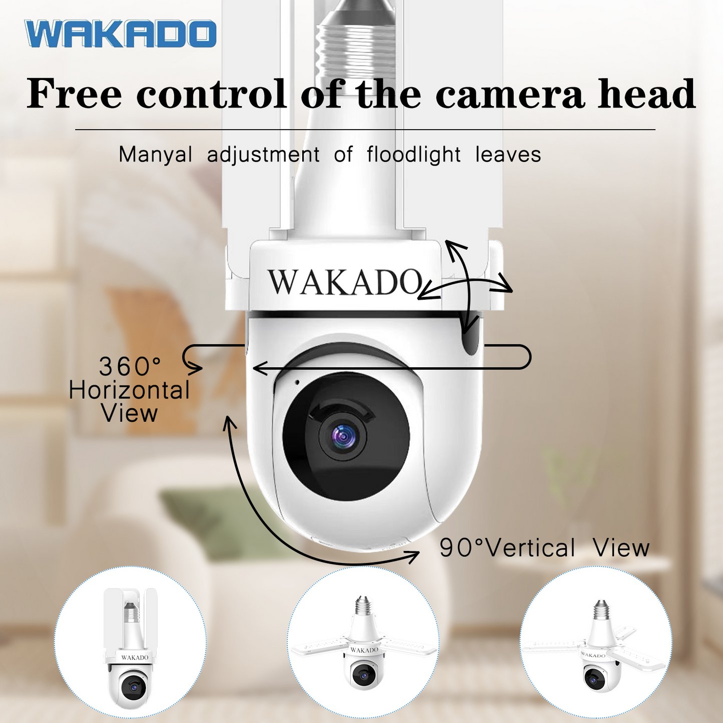 Light bulb camera 2.4Ghz Wireless 2K HD, LED Light Sensor, Infrared Night Vision