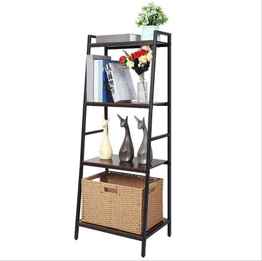 4-Tier Narrow Ladder Shelf Bookshelf